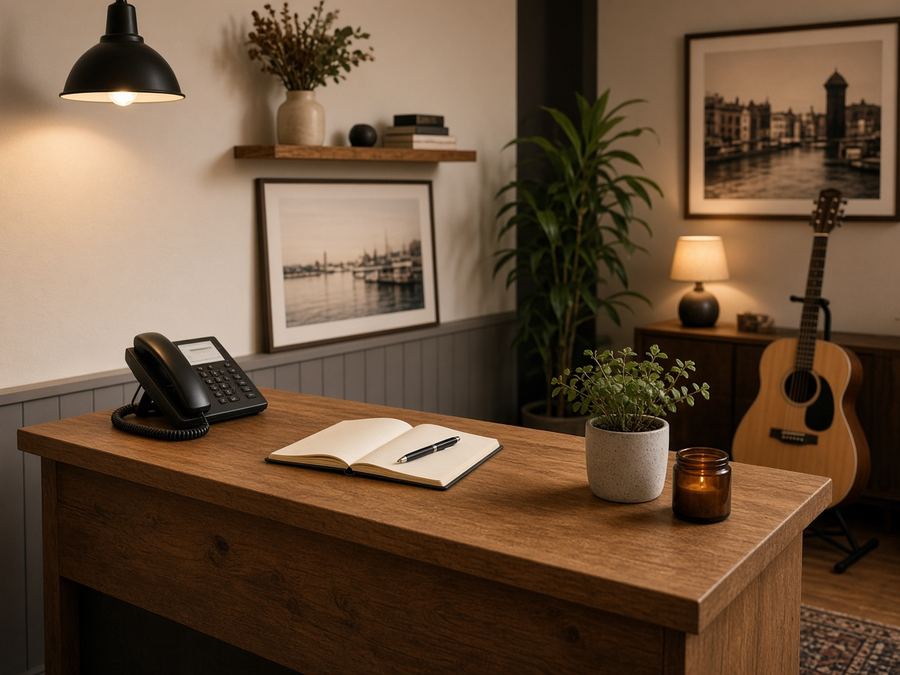 Contact desk at Scontdifor Atelier in Gdańsk